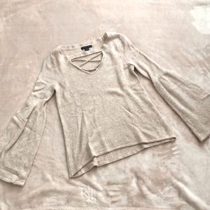 Old Rose Bell Sleeve Sweater